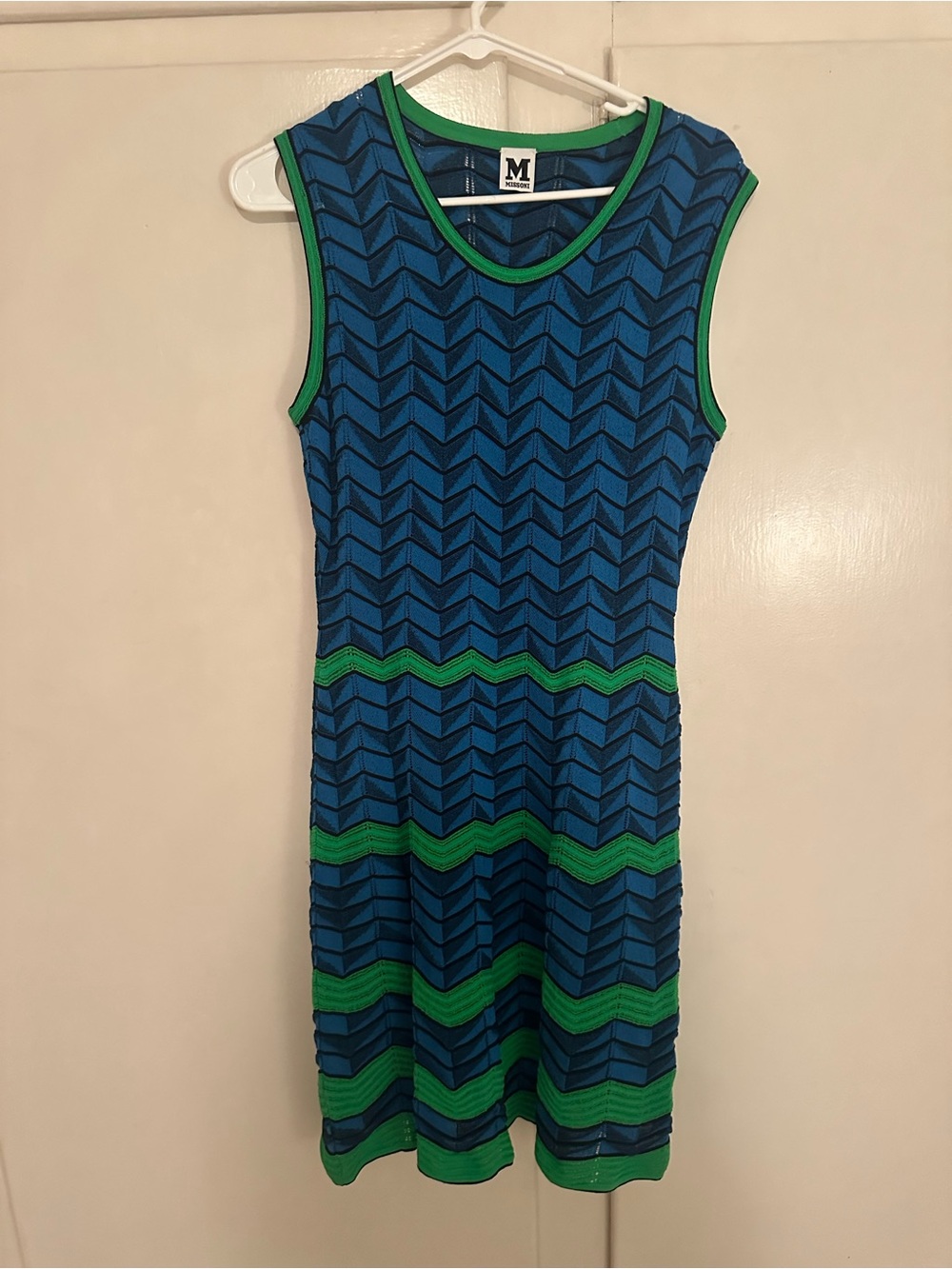 Missoni Blue & Green Knit Sleeveless Dress